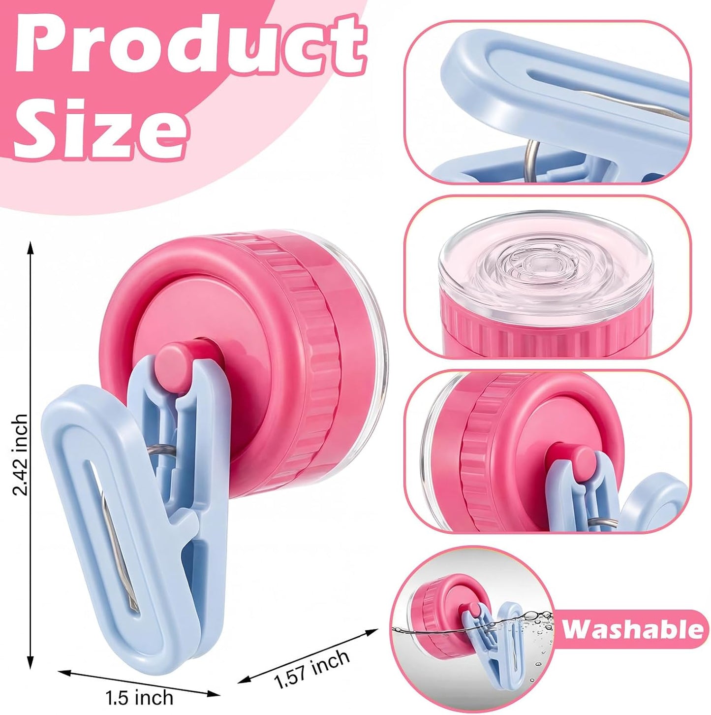 Geelin Dish Glove Clip with Suction Cup Easy Install Removable Transparent Plastic Wall Mounted Hook for Kitchen Use Space-Saving Washable Design for Dish Gloves Towels(2 Pcs)