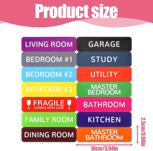 280Pcs 0.98×3.94 Inch Moving Stickers, Ymapinc Moving Labels for Boxes | 14 Color-Coded Removable Labels for Storage Bins, Home Moving, Packing, Shipping & Household Organizing, Easy Peel Off