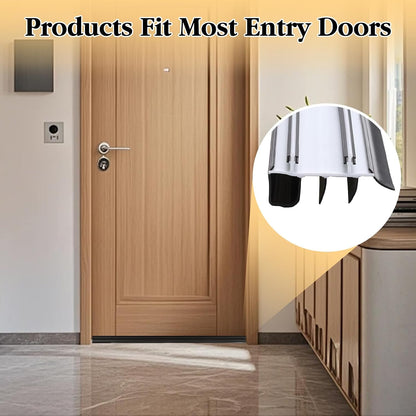 2 Pcs 36 Inch 90CM Exterior Door Sweep with Vinyl Fins, Under Door Weather Stripping Seal for Exterior Doors with Kerf Track, Replacement Bottom Door Seal Strip, Draft Stopper & Rodent Proof