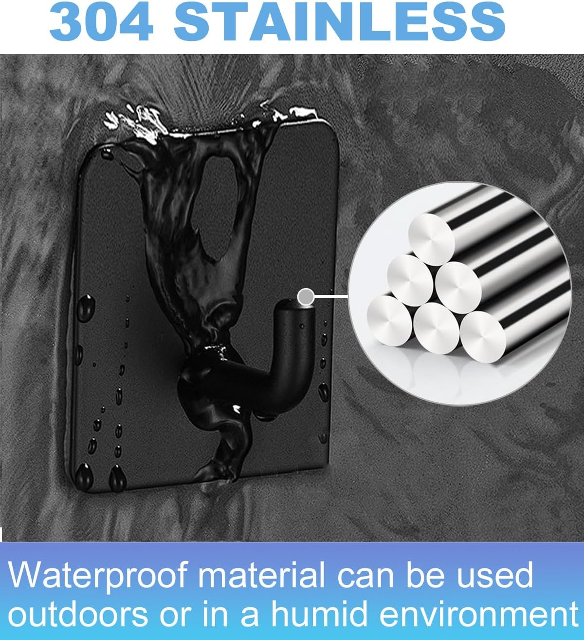 2 Razor Holder for Shower and 3 Adhesive Hooks with Removable Strips，Towel Hooks for Hanging，Wall Hooks for bathrooms，Removable Damage-Free Metal Shaver Holder，for Stockings，Decor，Robe