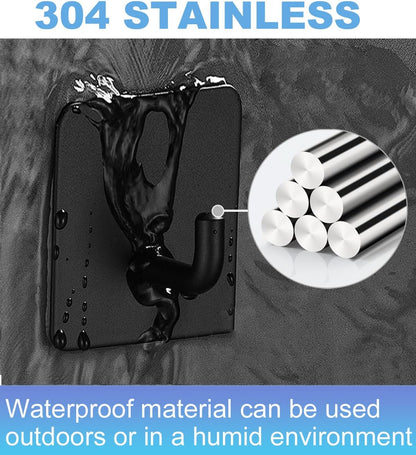 2 Razor Holder for Shower and 3 Adhesive Hooks with Removable Strips，Towel Hooks for Hanging，Wall Hooks for bathrooms，Removable Damage-Free Metal Shaver Holder，for Stockings，Decor，Robe