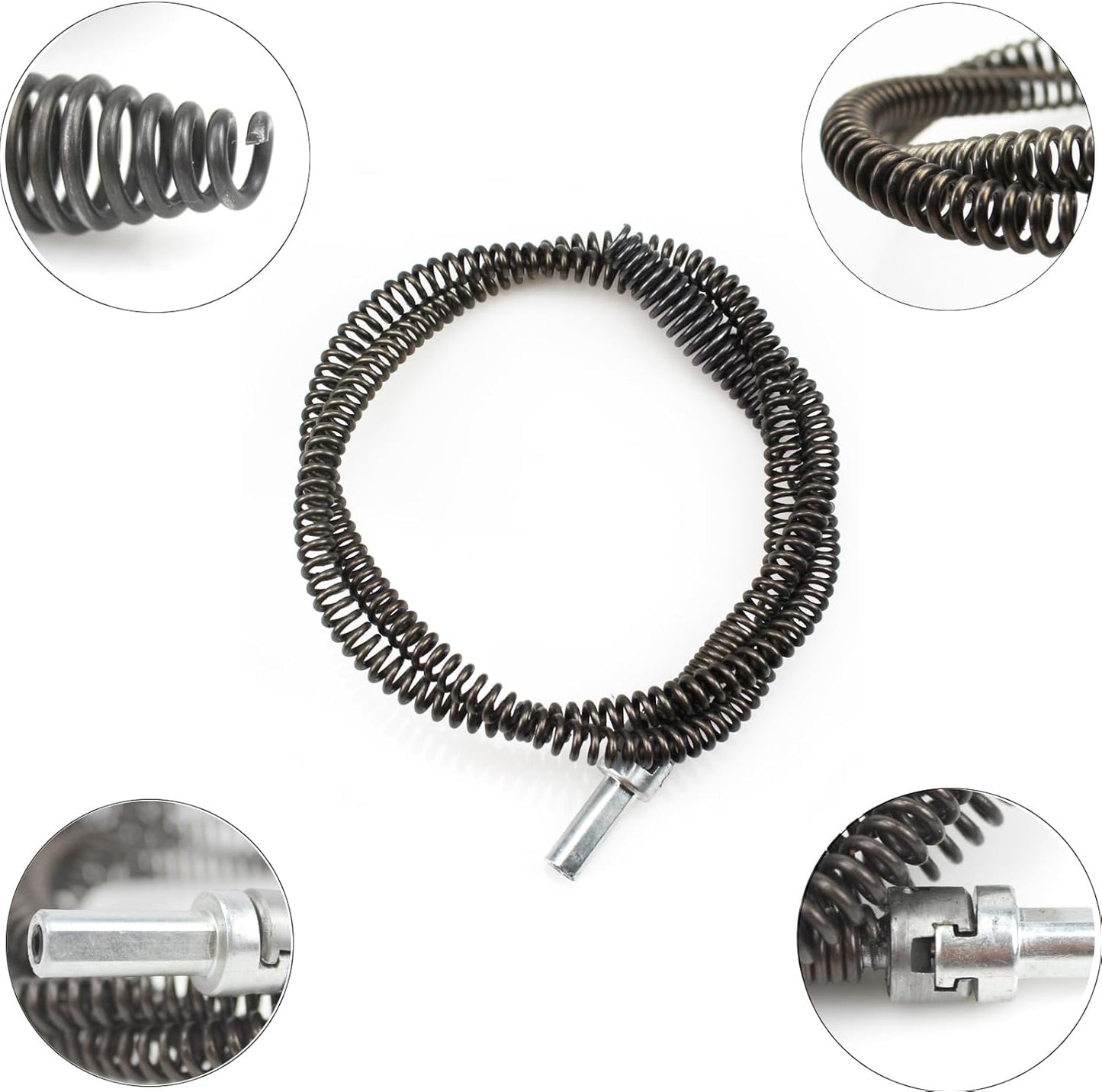 Amonk Drain Auger Cable 3.28Ft Clog Remover with Drill Connector 10mm Flexible Plumbing Snake Pipe Drain Cleaner for Kitchen, Bathroom and Shower Sink