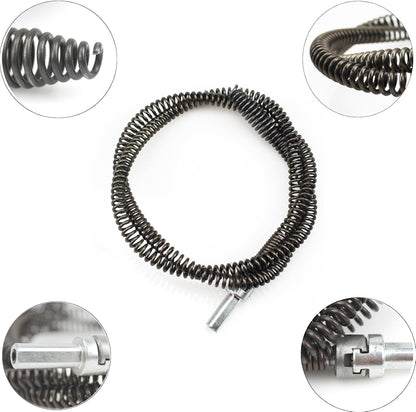 Amonk Drain Auger Cable 3.28Ft Clog Remover with Drill Connector 10mm Flexible Plumbing Snake Pipe Drain Cleaner for Kitchen, Bathroom and Shower Sink
