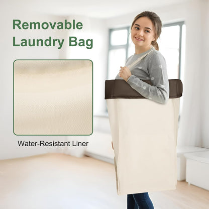 Mefirt 320L Laundry Hamper with Wheels, 3 Section Large Rolling Laundry Basket Bag with Wheels, Clothes Hamper Cart for Laundry, Bedroom, Bathroom and Dorm