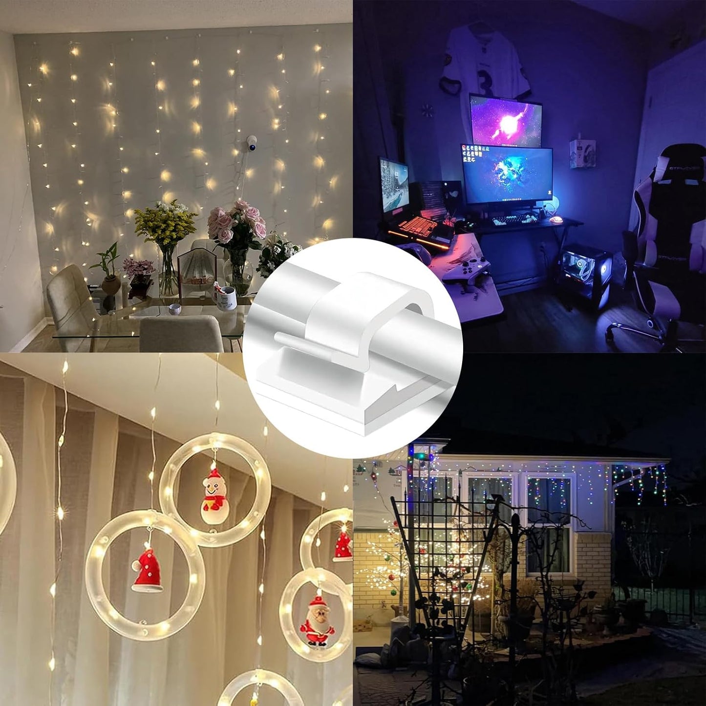 Cable Clips，50PCS Electrical Cord Management Adhesive Cable Wire Clip Wire Clips wall，Used for Cars, Offices, and Homes Cable Clips Cord Organizer (Transparent)