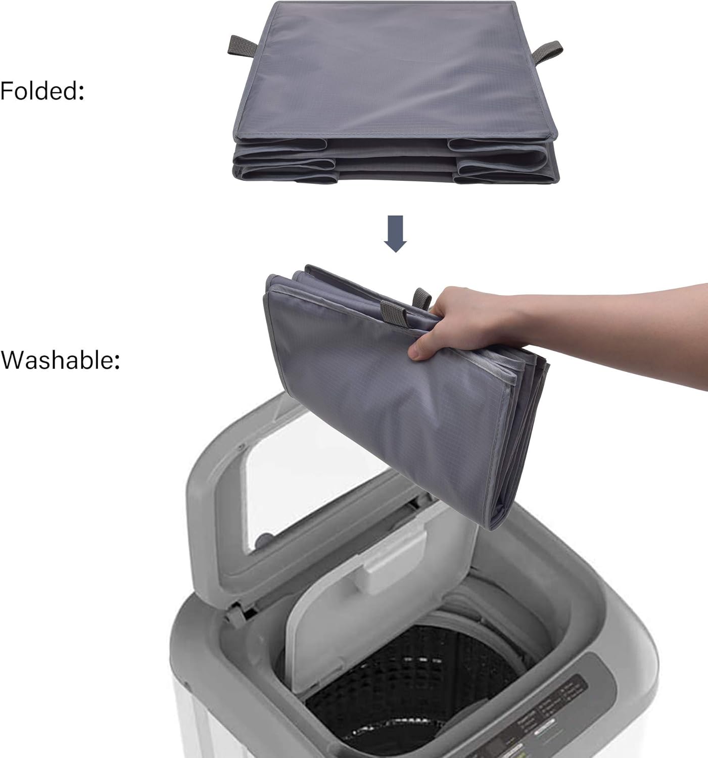 GRANNY SAYS 3-Shelf Hanging Closet Organizer and Storage, Collapsible Hanging Closet Shelves, Hanging Organizer for Closet & RV, Gray, 29 ½" H X 12" W X 12" D, 1-Pack