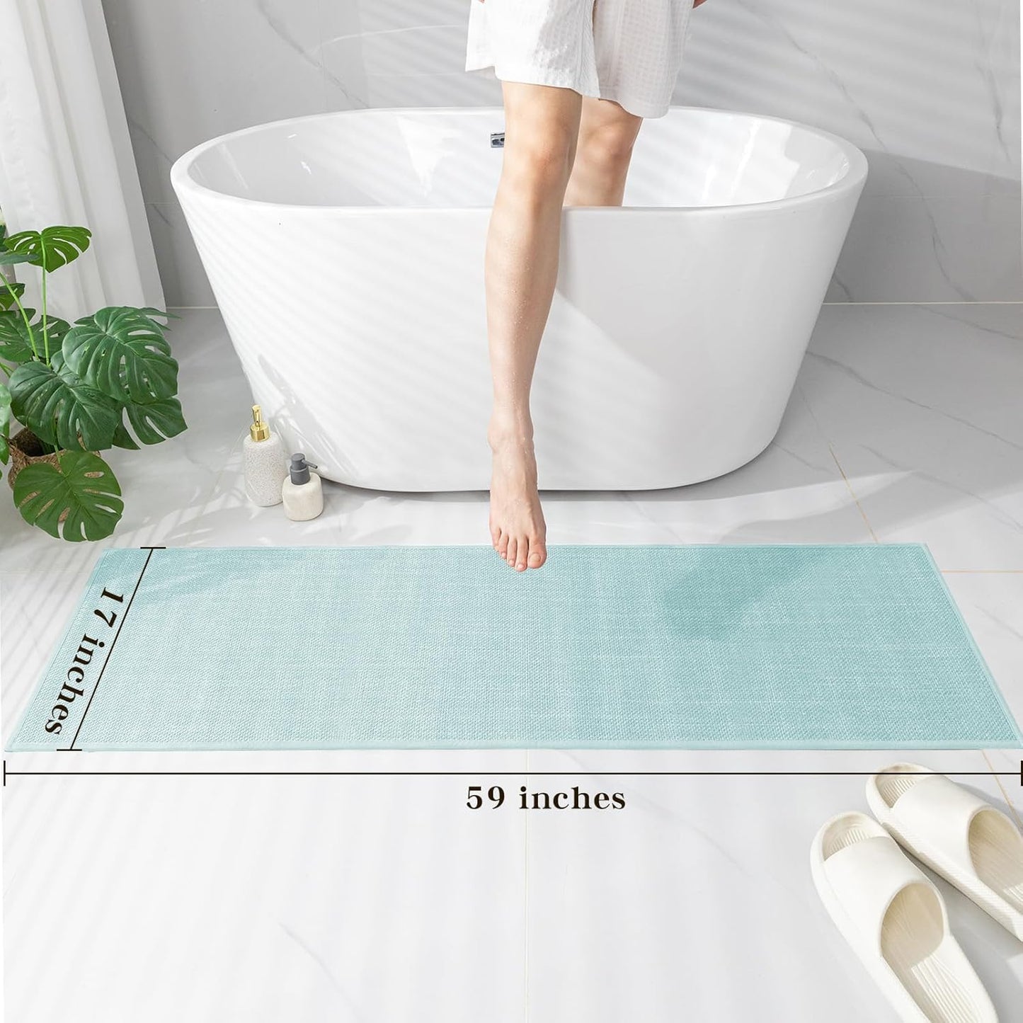 chakme Bathroom Rugs Mat 24x17, Ultra Thin Non Slip Bath Mat Small Quick Dry Absorbent Bath Mat for Bathroom Floor, (Dark Beige, 24"x17")