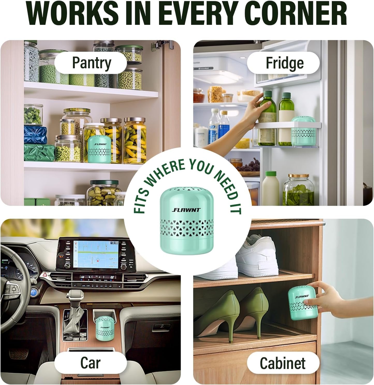 Fridge Deodorizer, Baking Soda Alternative for Refrigerator and Freezer, Long-Lasting Odor Eliminator for Smelly Fridge, Compact Kitchen Essential for Home, Apartment and RV