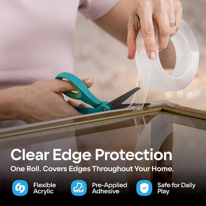 16ft Heavy Duty Desk Edge Protector & Corner Protectors - Baby Proofing Guards for Sharp Furniture Corners, Tables & Cabinets - Child Safety Essentials for Home & Nursery