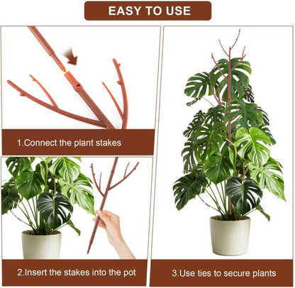 PERSZEN 6 Pack Stackable Monstera Plant Support, Plant Stakes for Indoor and Outdoor Plants Use, Garden Stakes for Climbing and Potted Plants, Pothos, Philodendron