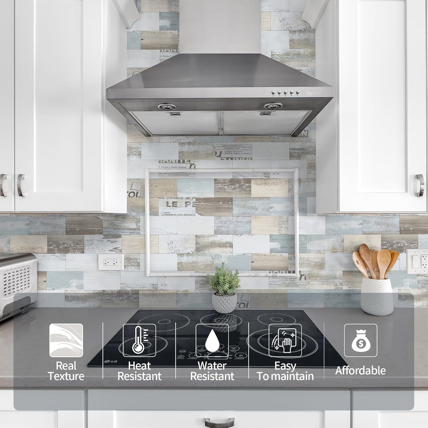 2026 New Upgrade Peel and Stick Backsplash Tile, Peel and Stick 11.34" X 11.57" Wall Tile for Kitchen, Bathroom, Fireplace, Laundry (Beige Ecru, 10 Packs)