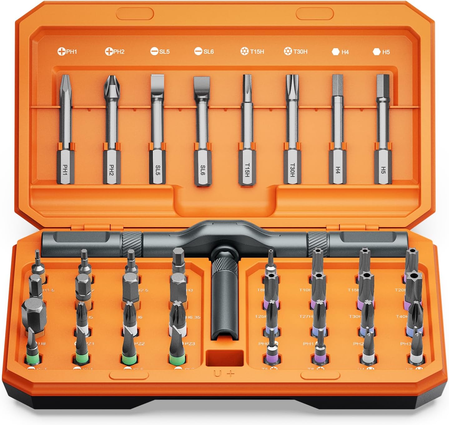 AMIR 42 in 1 Ratchet Screwdriver Set, Magnetic Screwdriver Set with 40 PCS Multi Bit, DIY Repair Tool Kit with Ratchet T Handle, Screw Driver Set Kit for Tools,Bicycle,Electronic Repair