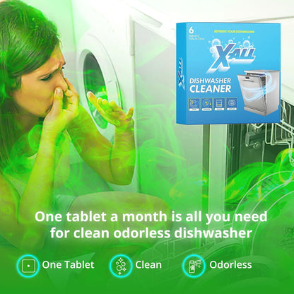 X-ALL Dishwasher Cleaner Tablets – Deep Cleaning Limescale & Mineral Buildup Remover – Helps Reduce Residue, Grease & Hard Water Deposits – Compatible with All Dishwashers