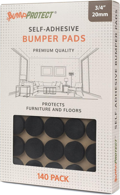 Furniture Felt Pads 3/4" (19mm) Diameter Round 3M Self Adhesive Protects Furniture and Floors Against Bumps and Scratches 140 Pack - Black