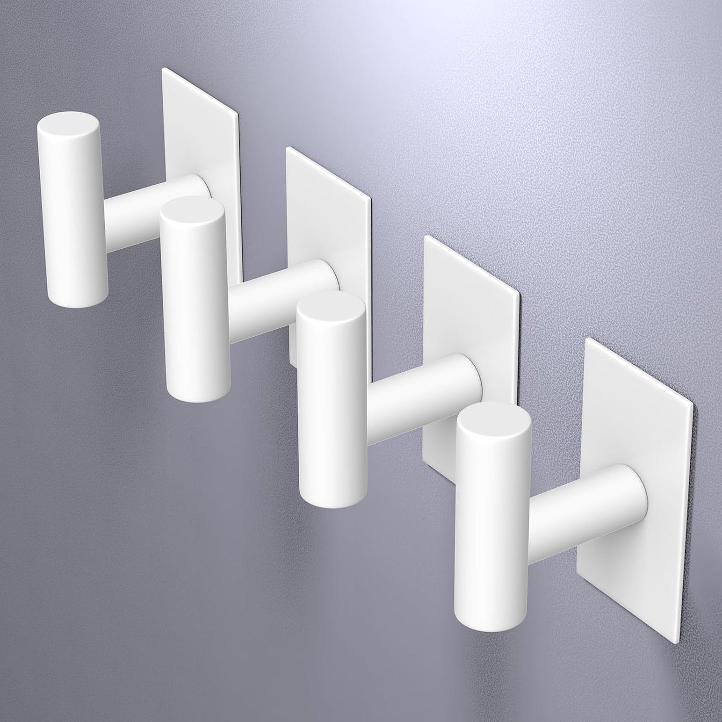 VAEHOLD Wall Towel Hooks, Heavy Duty Sticky Holder Waterproof Towel Hooks for Hanging Coat, Clothes, Closet Hook Wall Mount for Kitchen (Silver, 4 Pack)