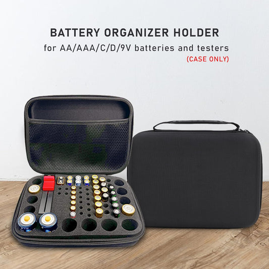 Hard Battery Organizer Case, Battery Organizer Storage Box, Batteries Storage Holder for AA AAA C D 3V 9V Batteries Battery Tester Other accessories