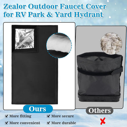 Outdoor Faucet Cover for RV Park Winter Freeze Protection 35" x 15" Long Faucet Socks Insulated Pipe Hose Bib Water Spigot Cover Reusable Faucet Protector for Outside Garden Lawn & Yard Hydrant