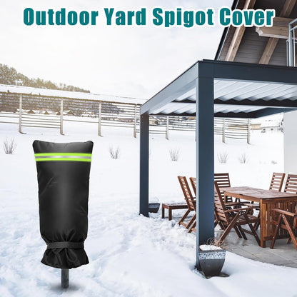 Outdoor Faucet Cover Socks with Reflective Strips, 25" x 13" Insulated Garden Faucet Socks for Winter Freeze Protection, Thicker Outdoor Spigot Cover Tap Hose Bib Socks