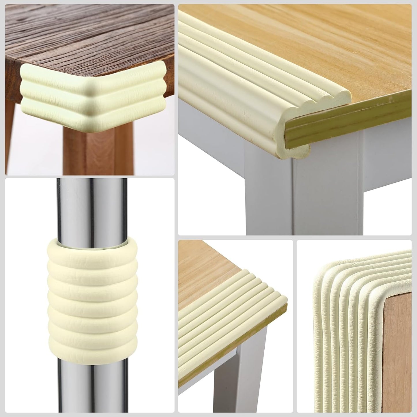 Baby Proofing Edge Corner Protector, 16.4 ft Edge Guards Padding with 3M Adhesive, Extra-Wide Soft Rubber Foam Padding, Furniture,Sharp Edge Safety Corner Edge Bumper Guard-Brown