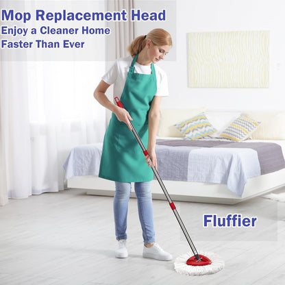 2 Pack Mop Heads Replacements - 40% More Cleaning Power, Spin Mop Heads Replacements for O Cedar Easy Wring 1-Tank System, Deep Cleaning, Microfiber and Machine Washable