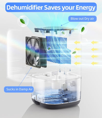 Dehumidifier, 35 OZ Small Dehumidifiers for Bedroom for Home, Quiet with Auto Shut Off, Dehumidifiers for Bedroom (280 sq. ft), Bathroom, RV, Closet, Grey