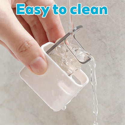 Bathroom Toothbrush Holder 2-Pack, Wall-Mounted with Cover, Single Toothbrush Storage Organizer, Suitable for Home and Travel (Gray)