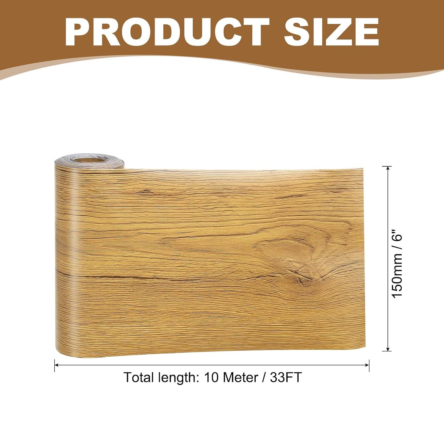 PATIKIL Self Adhesive Wood Grain Repair Tape 33'x 3", Multi-Use Realistic Wood Grain Repair Patch for Furniture Floor Door Table Chair Windows Handicraft DIY, Yellow Teak