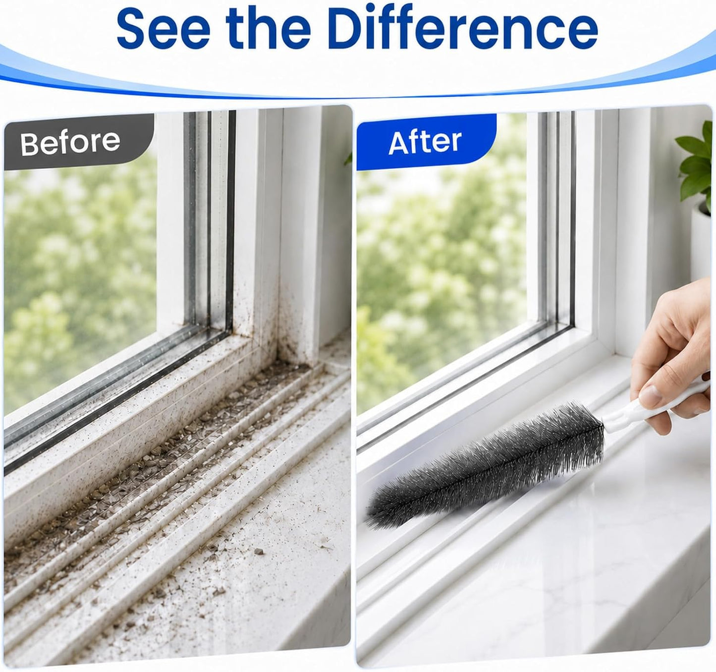 Fan Cleaning Brush, Bendable Dust Remover for AC Vent Grilles, Window Tracks, Keyboards and Narrow Spaces (1)
