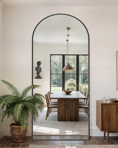 Full Length Mirror with Stand, 71"x28" Arched Full Body Large Stand Up Aluminum Frame Floor Standing Mirror, Freestanding Hanging Leaning Mounted for Bedroom Living Room Entryway Gold