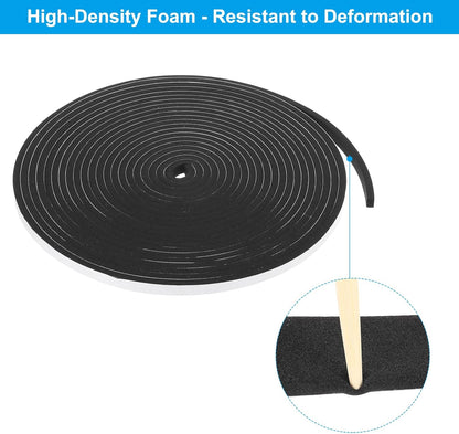 PATIKIL Weather Stripping Door Seal Strip, 3/8 Inch x 1/4 Inch x 32 Ft Self Adhesive Soundproof High Density Foam Tape Insulation for Door Window Air Conditioning, White - Colors A