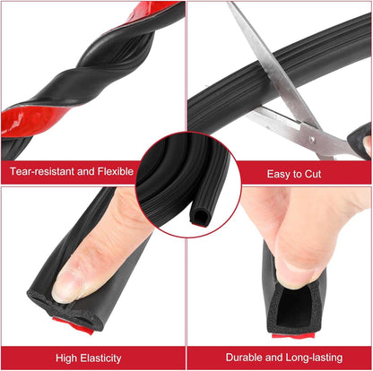 Pangda 13Ft D Shape Rubber Weather Stripping Foam Self-Adhesive EPDM Seal Strip for Noise Reduction Waterproof Dustproof for Cars Boats RVs Windows Doors (3/4" W x 3/4" H)