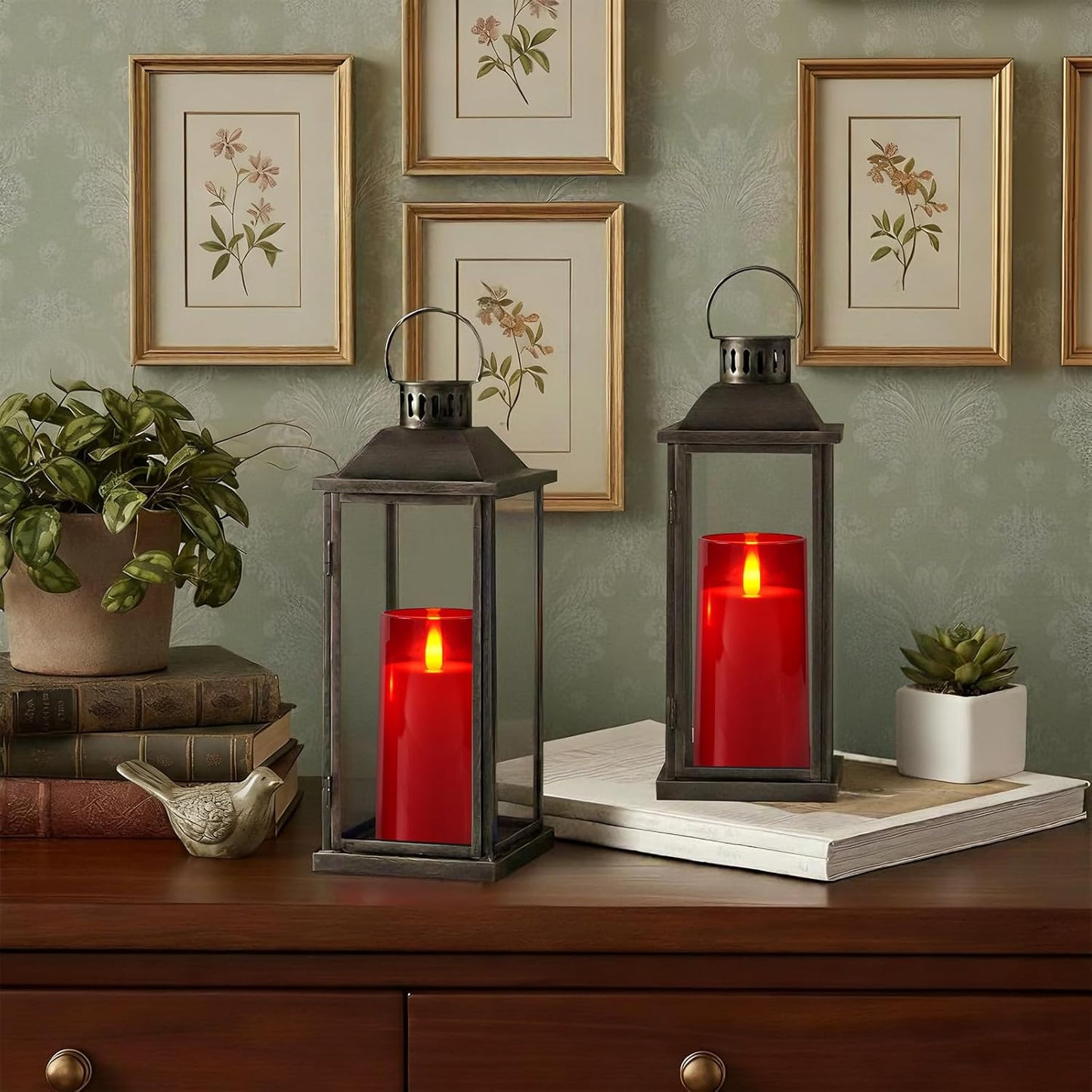 Raycare Flameless Electronic Pillar Candles with Remote Control and Timer- Battery Operated Realistic Flickering LED Fake Candle for Home, Wedding, Valentine's Day, Decor,White,Set of 2(3"x6"6")