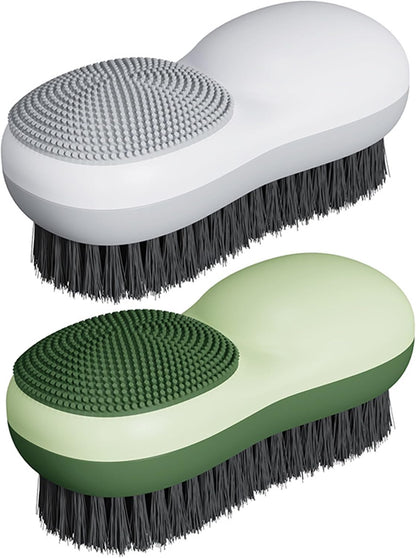 2 PCS Stain Brush for Clothes, Double Sided Soft Bristle Stain Remover Silicone Household Washing Clothes Brush Multipurpose Brushes