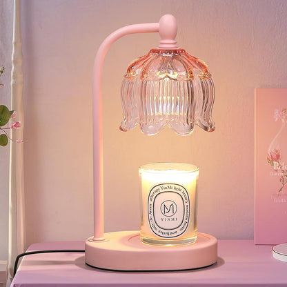 MEIXISUE Candle Warmer Lamp with Timer and Dimmer,Electric Gold Light Gifts for Women Melt Wax Warmer Lamp with 2 Bulbs for Candle Jars House Warming New Home Decor Bedroom