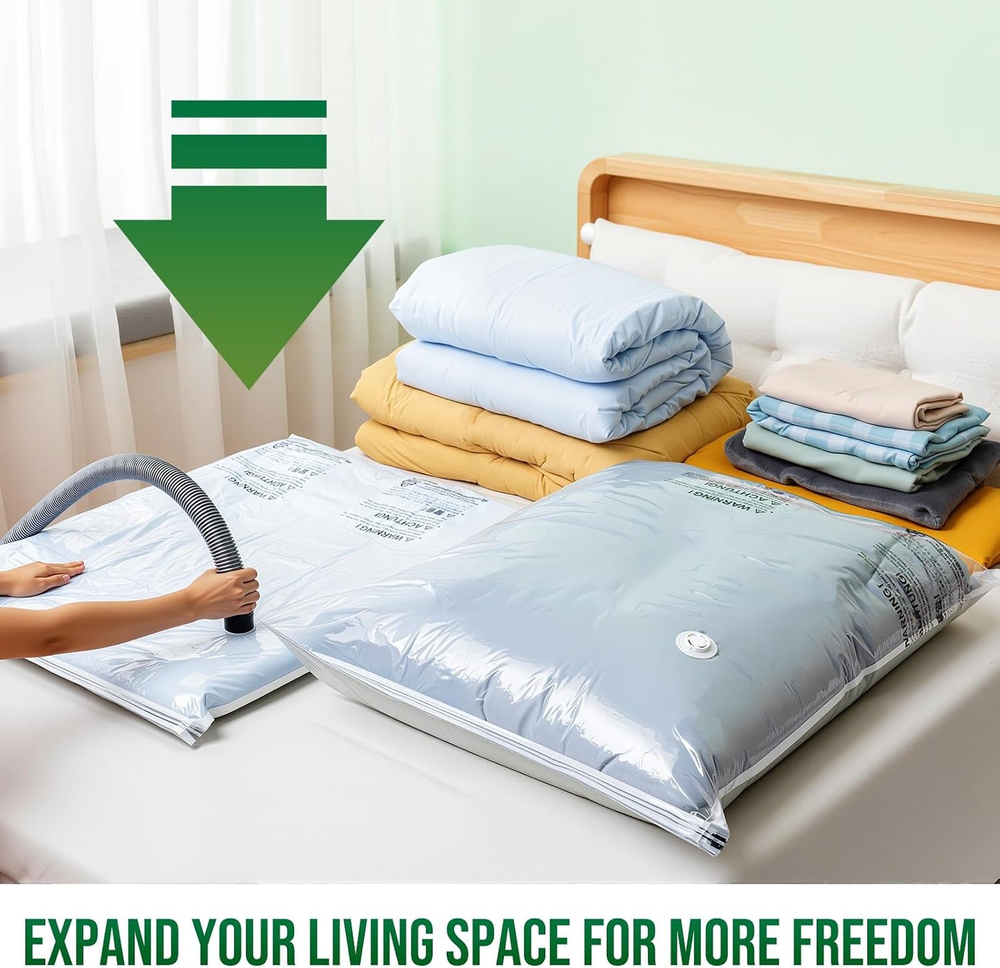TAILI 8 Pack Vacuum Storage Bags, Jumbo Size (31×40 inch), Vacuum Seal Bags for Clothing, Bulky Bedding, Comforter, Blankets, Pillows, Space Saver Packing