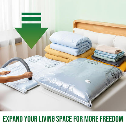 TAILI 8 Pack Vacuum Storage Bags, Jumbo Size (31×40 inch), Vacuum Seal Bags for Clothing, Bulky Bedding, Comforter, Blankets, Pillows, Space Saver Packing
