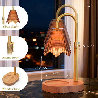 Candle Warmer Lamp with Timer & Dimmable 4-Level Brightness - Adjustable Height,for New Home Bedroom, Gifts for Women(Blue)