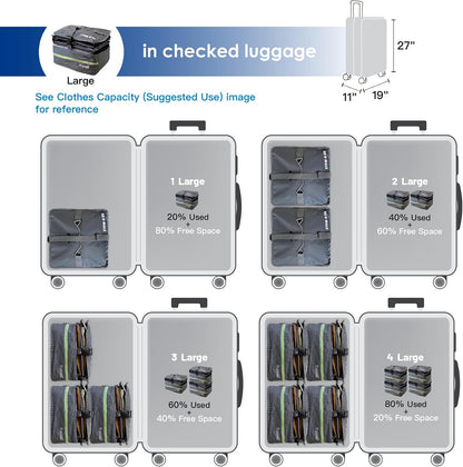 Grand Fusion Stow-N-Go Hanging Travel Shelves, Packing Organizer for Luggage. Carry on Closet for Suitcase. Expandable Packing Cube. Travel Essentials. (Black - L, L = (L) 11.8" x (W) 11.8")