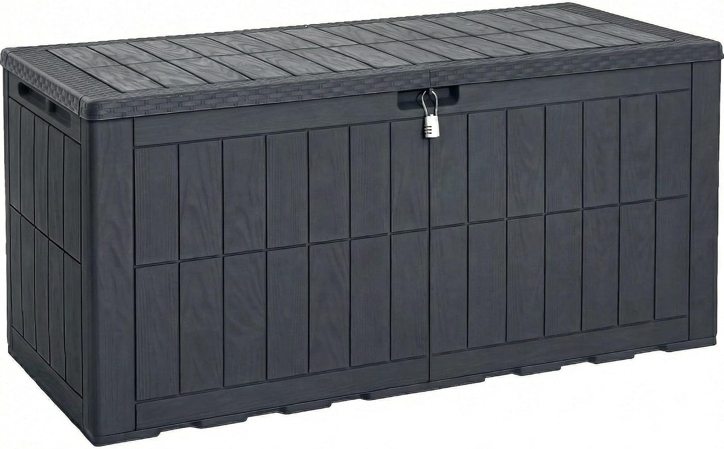 YITAHOME 35 Gallon Outdoor Storage Box | Waterproof Resin Deck Box and Package Delivery with Lockable Lid for Patio Furniture Cushions, Pool Accessories, Garden