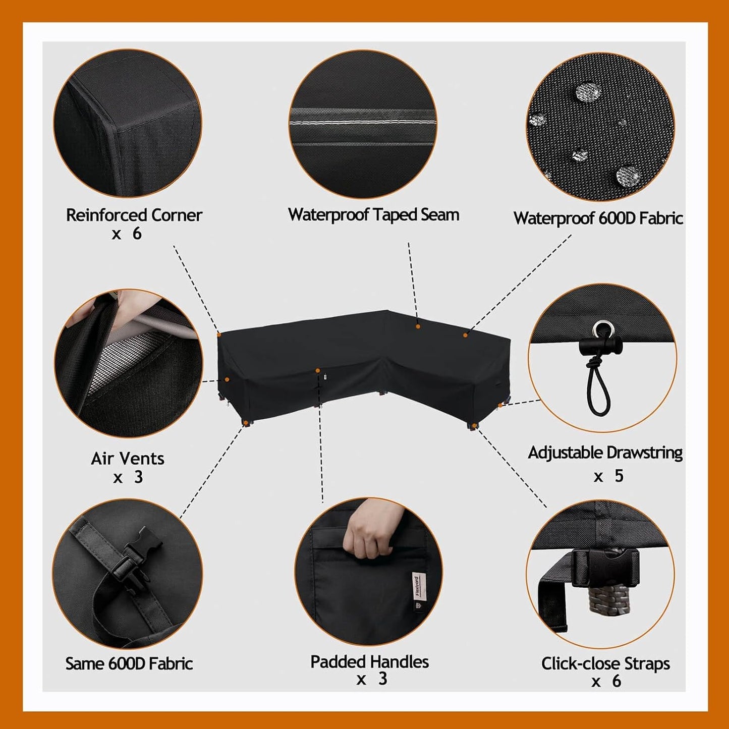 Patio Deck Box Cover, 63x30 Inch Fire Pit Covers with Straps and Handles, Waterproof Heavy Duty Outdoor Furniture Winter Cover for Keter, Suncast, Lifetime Container