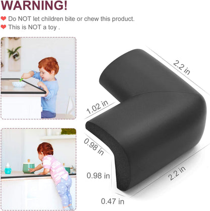 Baby Proofing Edge Corner Protectors, 20.5FT Furniture Table Bumper Guards | Soft thick rubber foam bumper, 18.1ft edge strips + 8 corner guards, 3M pre-taped for table, cabinet & wall sharp corners