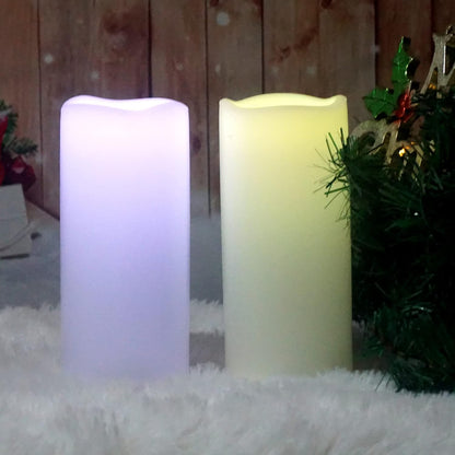 CANDLE CHOICE Waterproof Outdoor Battery Operated Flameless Candles with Remote Timer Plastic Flickering Fake Electric LED Pillars for Lantern Garden Wedding Christmas Decorations 3x4 Inches 3 PCS