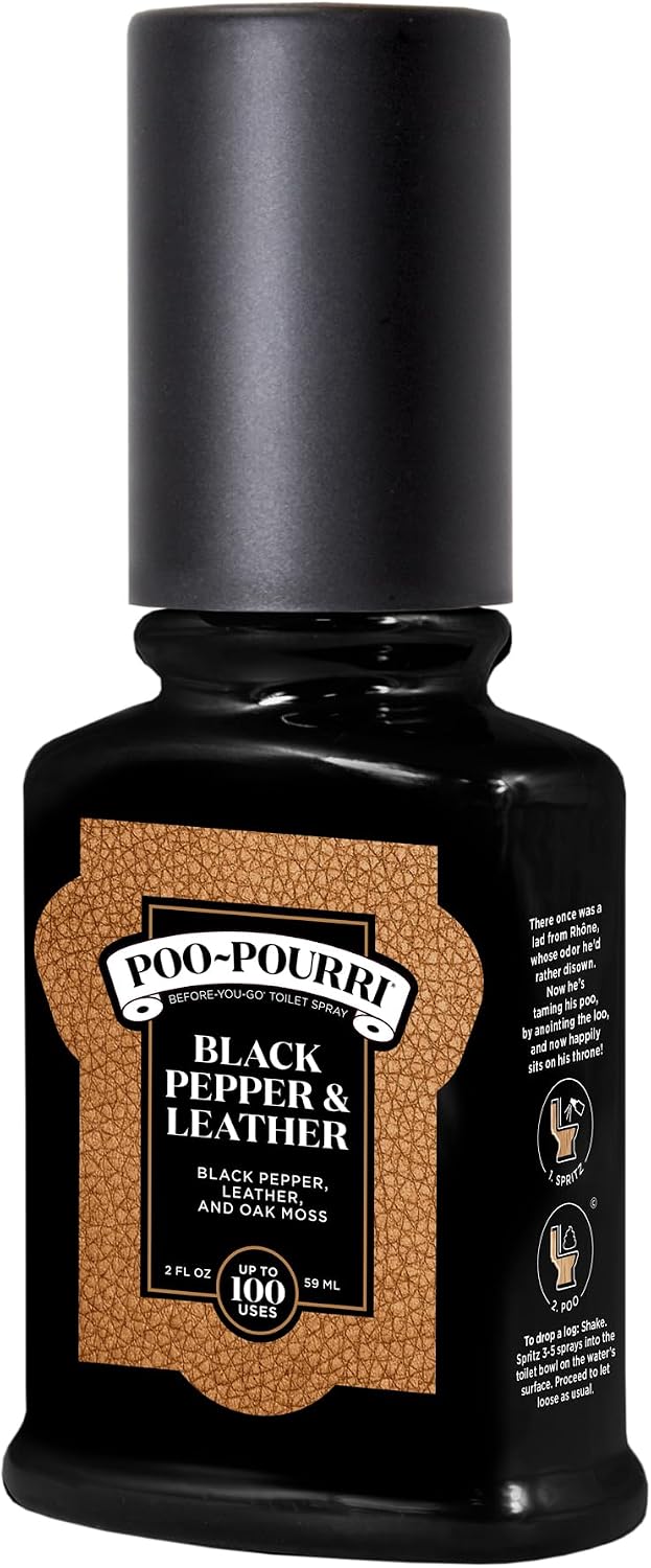 Poo-Pourri Before-You-Go Toilet Spray, Bamboo Rain, 2 Fl Oz, Up to 100 Uses, Bathroom Odor Deodorizer with Essential Oils for Home or Work, Travel Essentials, TSA Approved Size, Bamboo & Fresh Grass