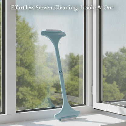 Clean Fixed Window Screens Without Removal: Double-Sided Mesh Brush Tool, Durable PP Plastic