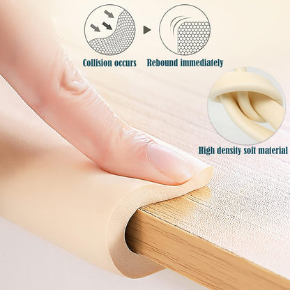 U Shape Foam Table Edge Protector for Baby,6.5 Ft/2m,Milky White | Foam Baby Proofing Safety Bumper Guard Strip, Corner Protectors For Kids, Suitable For Furniture Fireplace Desk