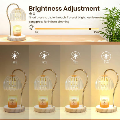 Candle Warmer Lamp with Timer & Dimmer, Electric Candle Lamp Warmer with 2 Bulbs for Scented Candle, Home Decor Gift for Her, Mother’s Day Gift (Milk Tea)