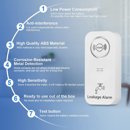 TOWODE Water Detectors Wireless 90dB Alarm Sensor, Sensitive Leak and Drip Alert for Kitchen Bathroom Basement (3 Pack)