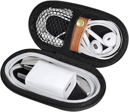 ZFRE Headphones Carrying Case, Travel Portable Storage Bags for Bluetooth Wireless Headphones, Cords, Cable, iPhones Earbuds, Charger, Airpods, USB Flash Driver, MP3(Oval)