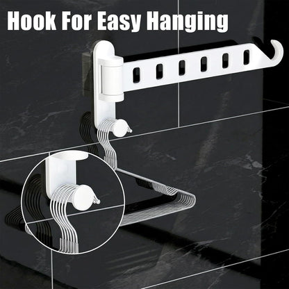 3 Pack Wall Mounted Laundry Drying Rack | 180° Swing Arm Clothes Hanger | Heavy Duty Aluminum Foldable Coat Hook for Bathroom, Closet, Bedroom & Laundry Room, Space Saving (White)