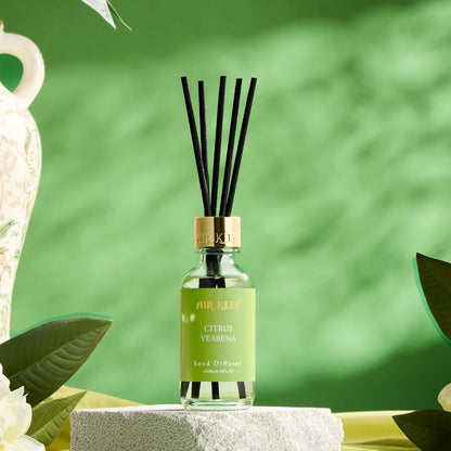 Airkeep Reed Diffuser Oil Set with Reed Sticks,Vanilla Aromatherapy Oil Scent Diffuser for Home Office Bathroom Decoration Perfume and Gifts 3.38 oz/100ml